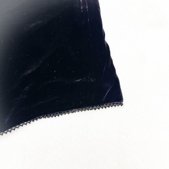 Ralph Lauren Silk Rayon Faux Velvet Black Midi Skirt Size 8 - Picture 3 of 5